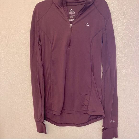 PARADOX Performance Purple Merino wool Blend Zip Long Sleeve base layer S - Picture 2 of 7